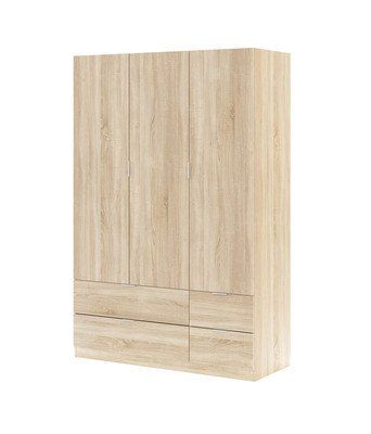 no brand armadio 3 ante 4 cassetti cm 135x52x200h rovere ean 8423490266343