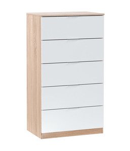 no brand cassettiera 5 cassetti 60x40x110h rovere canadianbianco artik