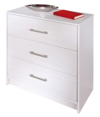 no brand cassettone 3 cassetti massello bianco