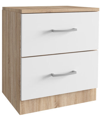 no brand comodino 2 cassetti cm 45x34x47h roverebianco