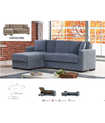 no brand divano prontoletto ad angolo merlin grigio