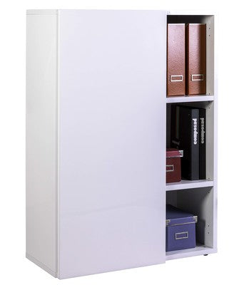 no brand libreria 1 anta 2 piani cm 80x34x111h bianco lucido