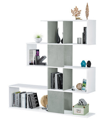 no brand libreria zig zag cm 145x29x145h biancocemento