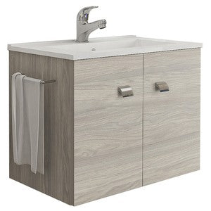 no brand mobile bagno erika con lavabo rovere grigio