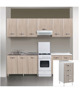 no brand mobile cucina cassettiera 4 cassetti componibile cm 40x50x85h olmo