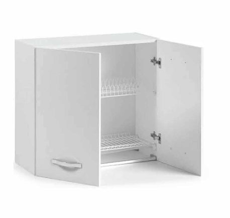 no brand mobile cucina scolapiatti 2 ante componibile cm 80x30x72h bianco 96425