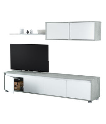 no brand parete attrezzata alida 41x200x43h biancocemento