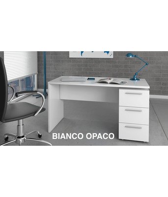 no brand scrivaniacassettiera stylus 3 cassetti cm 138x60x74h bianco