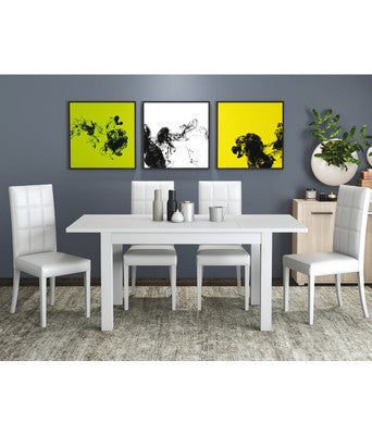 no brand tavolo estendibile firenze cm 70x110150 bianco frassinato