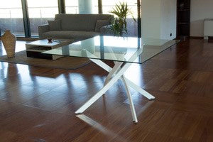 no brand tavolo quadro vetro e metallo 120x120x75h