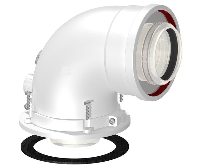 npe curva di partenza npe coassiale a 90 con ispezione bianca modello 60100 codice kp391060100 ean 8059173991358