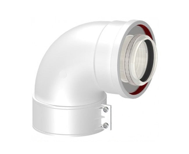 npe curva di partenza npe coassiale a 90 con ispezione bianca modello 60100 codice kp396060100 ean 8059173991402