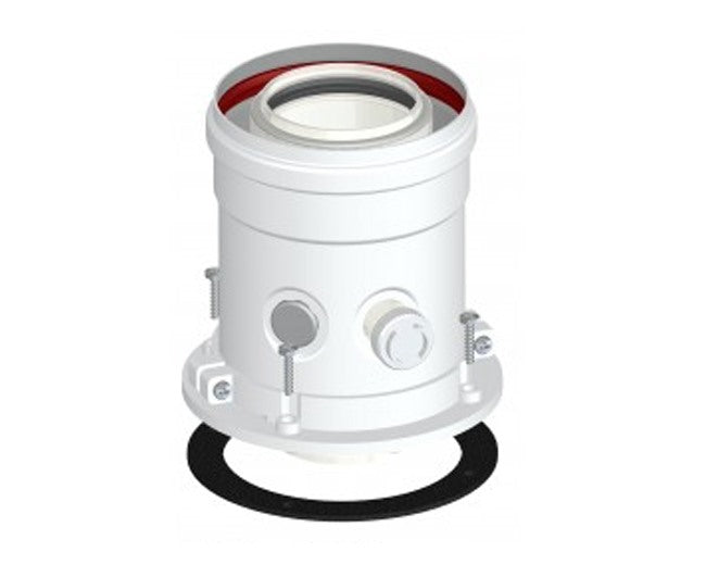 npe partenza verticale npe coassiale con ispezione bianca modello 60100 codice kp511060100 ean 8059173991426