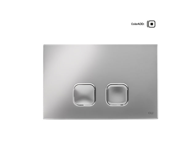 oli placca di comando oli 74 plain doppio tasto per cassetta scarico in abs colore cromo lucido