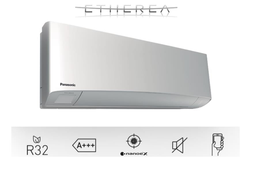 panasonic solo unita interna a parete panasonic serie etherea silver inverter 12000 btu cs xz35vkew gas r 32 wi fi