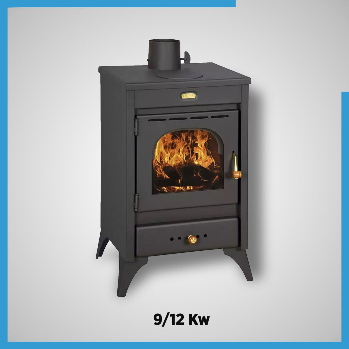 prity stufa a legna kir 912 kw acciaio nero antracite