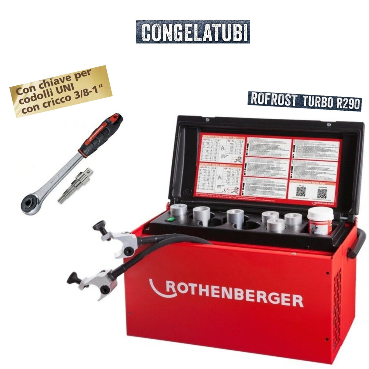 rothenberger macchina congelatubi ecologica rothenberger modello rofrost turbo r290 1 14con chiave per codoli uni con cricco 38 1