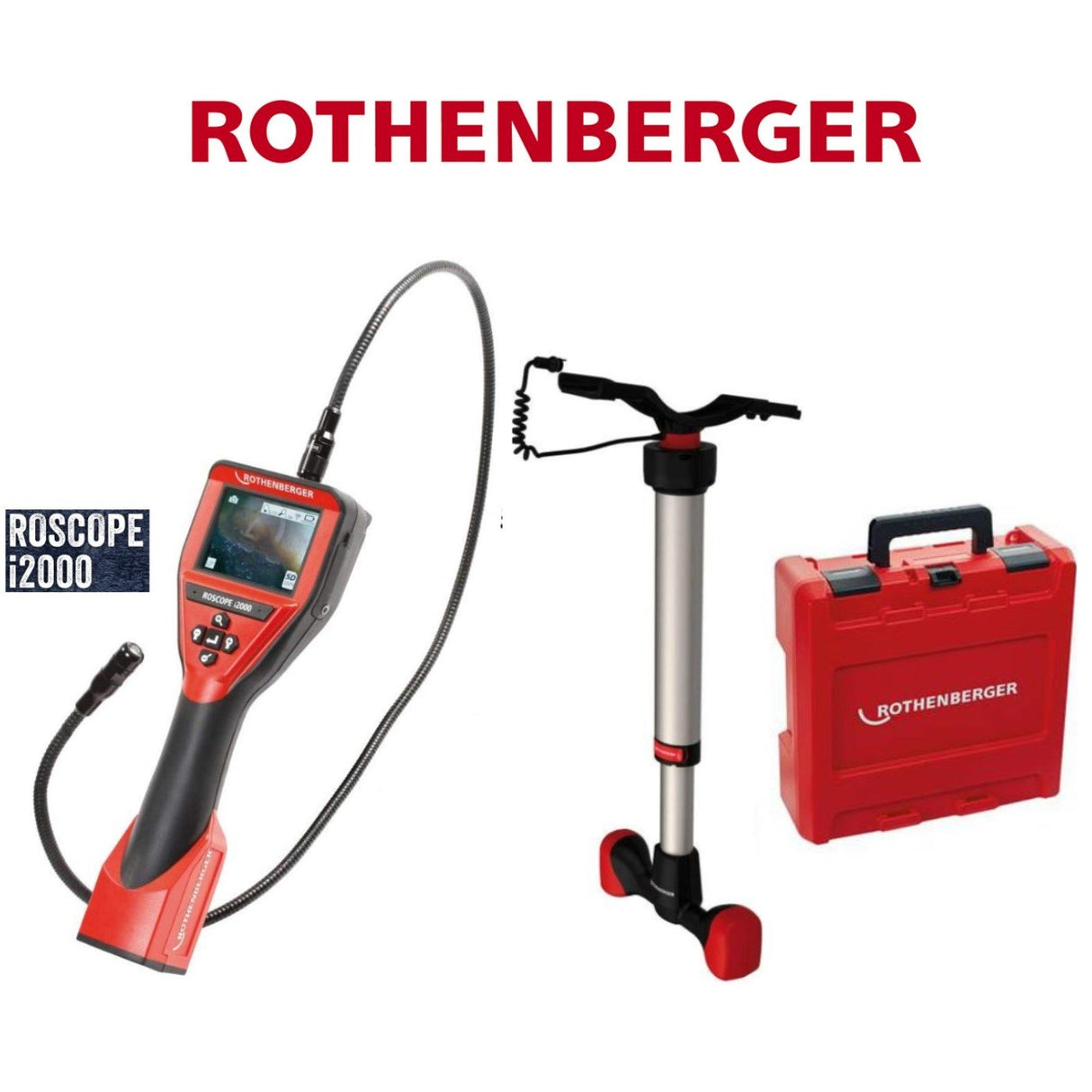 rothenberger set videocamera per ispezione rothenberger modello roscope i200 3 in 1 modul roloc plus in valigetta di plastica