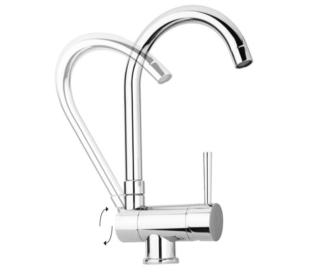 rubinetteria paffoni miscelatore paffoni serie stick monocomando per lavello monoforo colore cromato codice sk189 con canna reclinabile ean 8020913055135