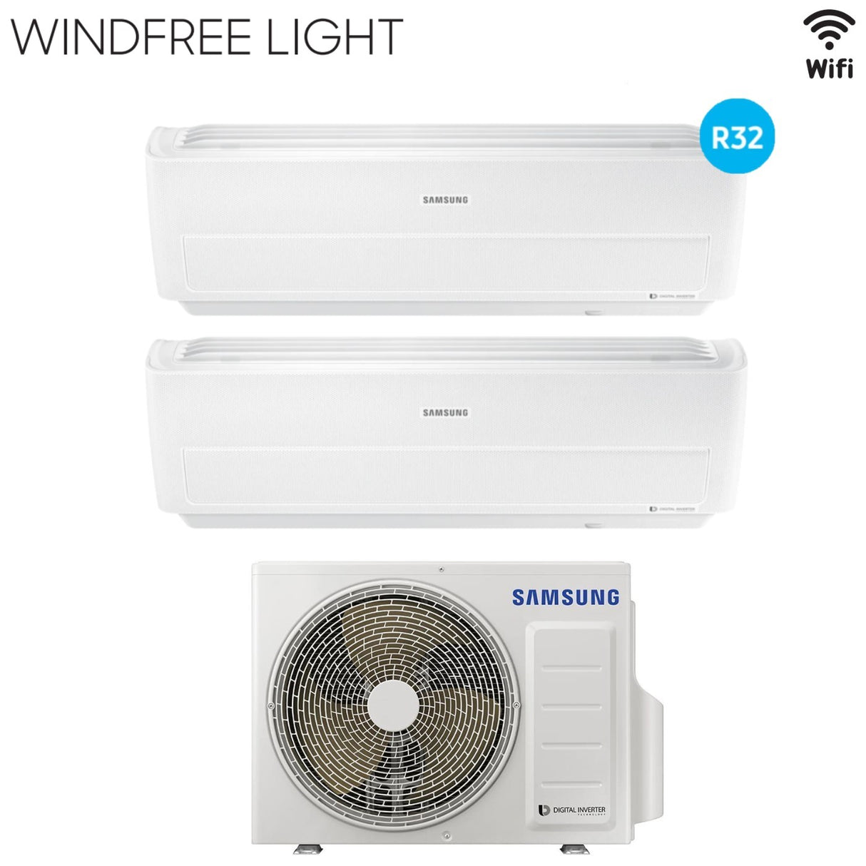 samsung climatizzatore condizionatore samsung dual split inverter serie windfree light 912 con aj040ncj r 32 wi fi integrato 900012000 ean 8059657019592