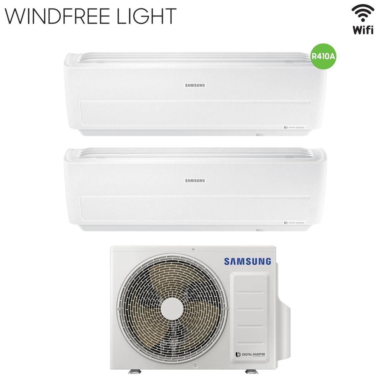 samsung climatizzatore condizionatore samsung dual split inverter serie windfree light 99 con aj040mcj r 410 wi fi integrato 90009000 ean 8059657019622