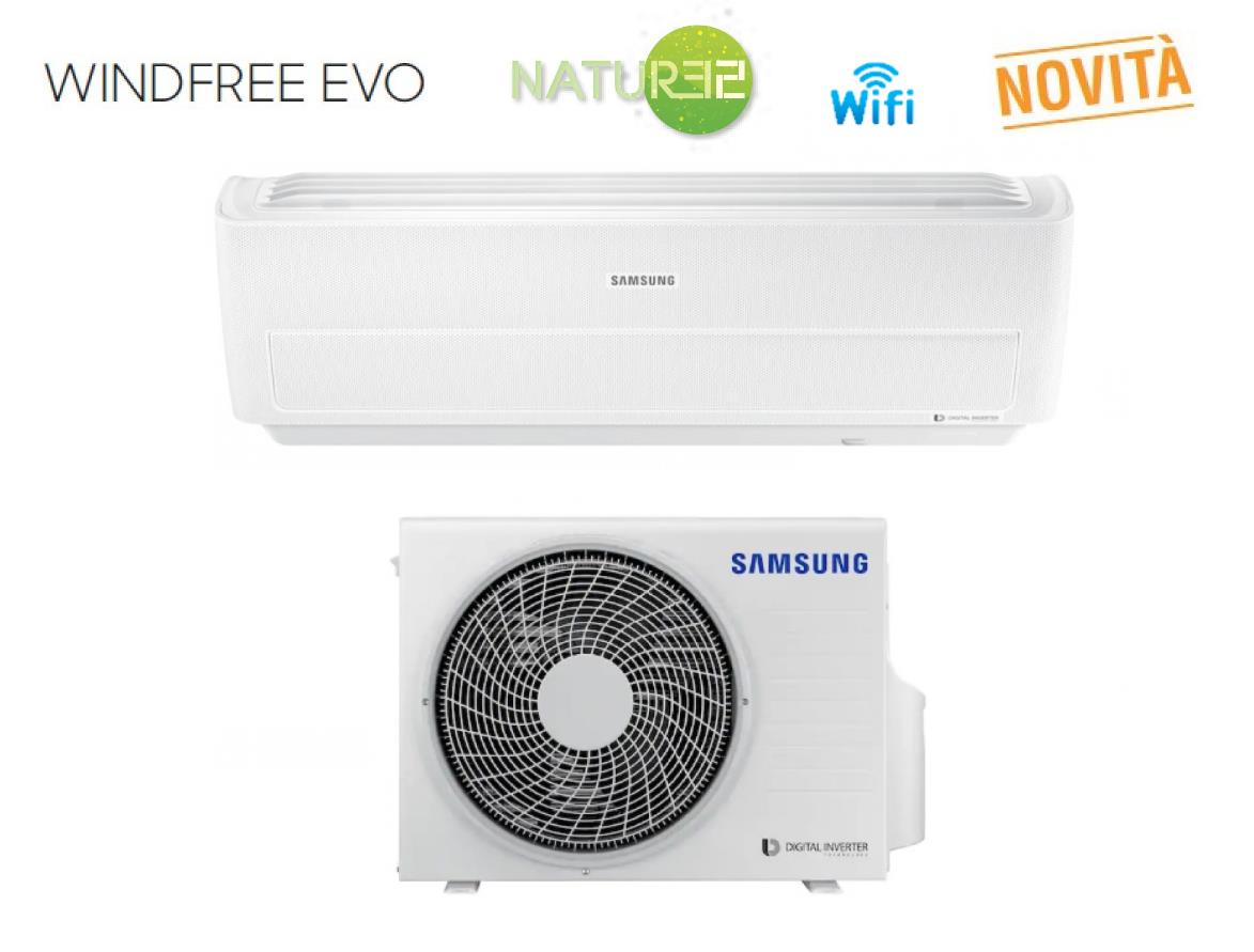 samsung climatizzatore condizionatore samsung inverter serie windfree evo 12000 btu r 32 wi fi a ar12rxpxbwkneu novita ean 8059657001061