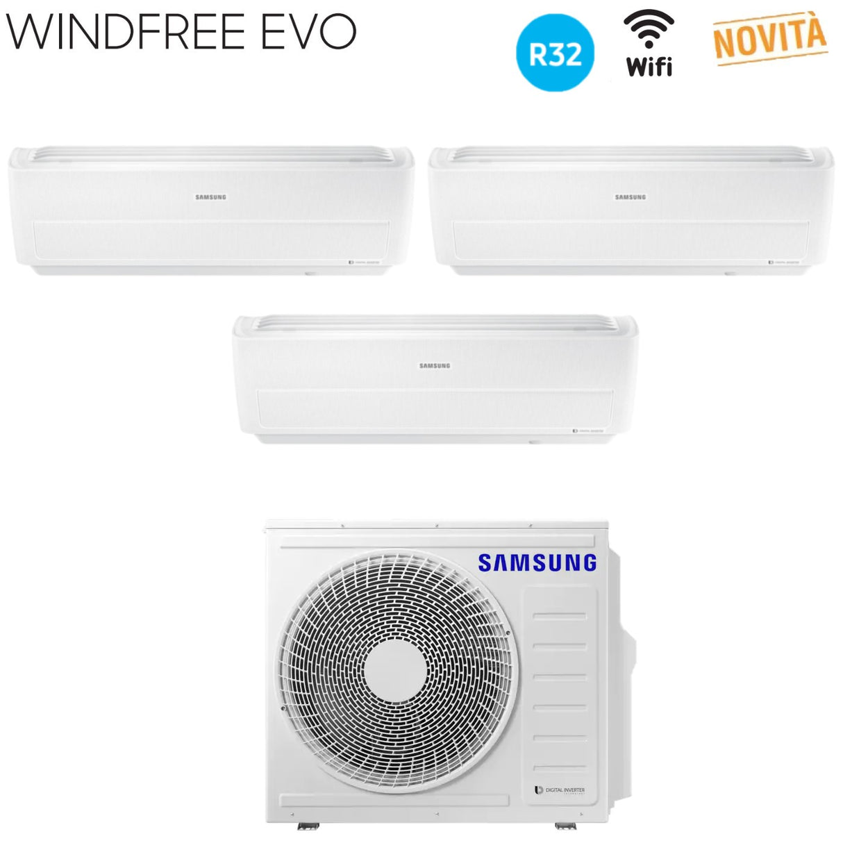 samsung climatizzatore condizionatore samsung trial split inverter serie windfree evo 7912 con aj052rcj r 32 wi fi integrato 7000900012000 novita 2019