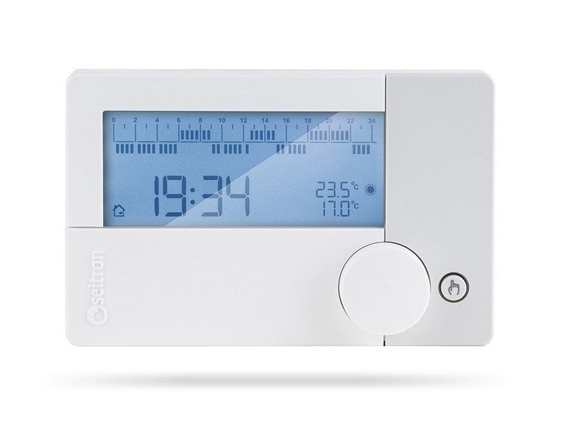 seitron cronotermostato digitale giornaliero da parete a batterie 2 temperature impostabili ip30 modello freetime evo 24 h ean 8031025148806