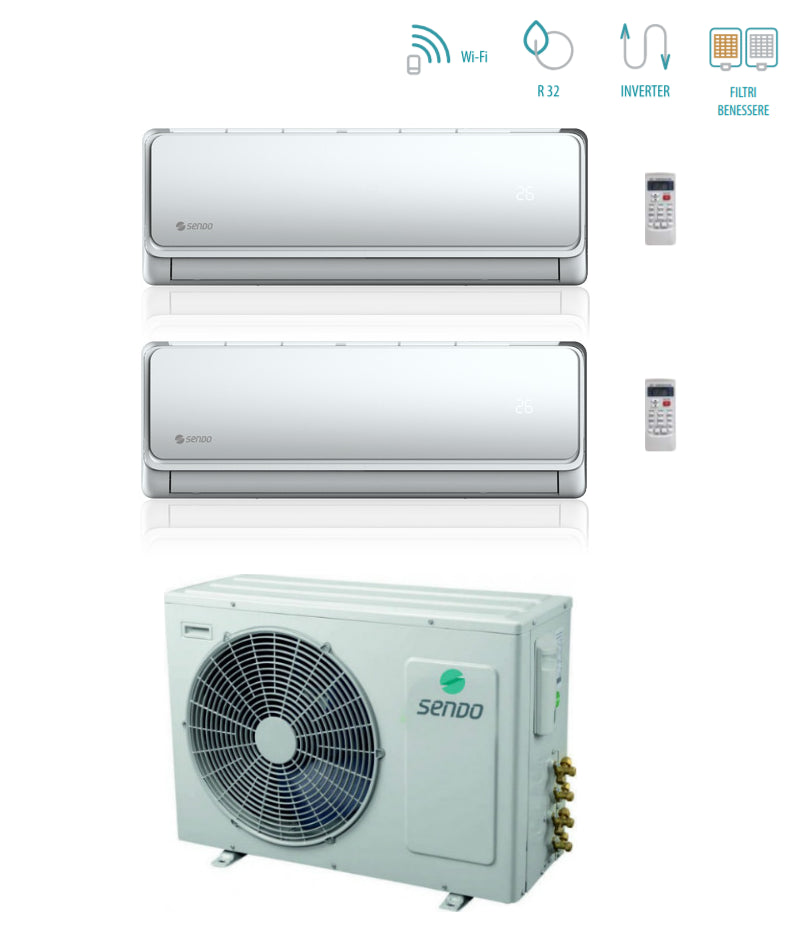 sendo climatizzatore condizionatore dual split inverter sendo ikaros l 1200012000 con sfm 27ou3 au2 r 32 wi fi integrato 1212 ean 8059657010407