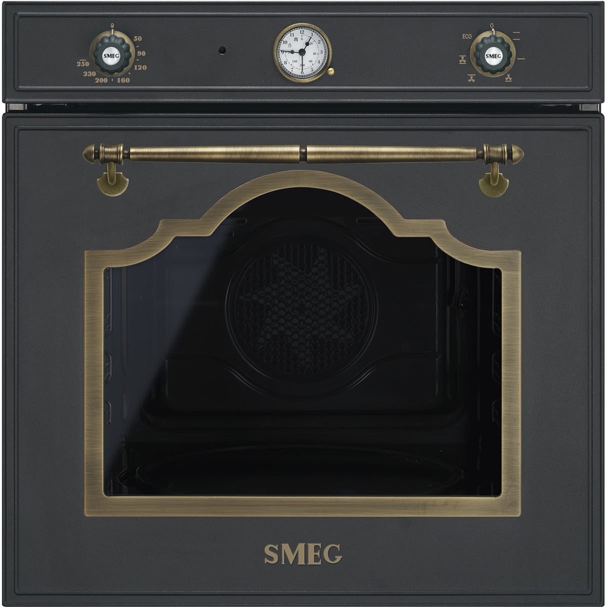 smeg forno ad incasso smeg classic sf700ao 70 litri classe a a597xl597xp548 ventilato maniglia ottone antico antracite ean 8017709315733