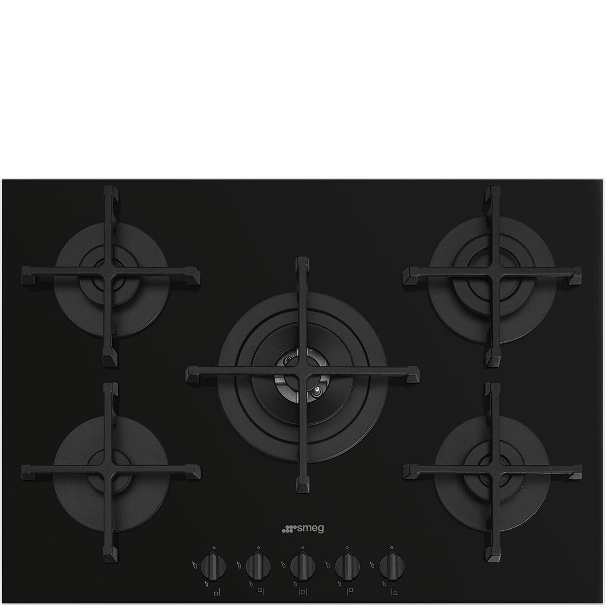 smeg piano cottura a gas smeg pv275b 5 fuochi a72xp51 vetro nero ean 8017709329037