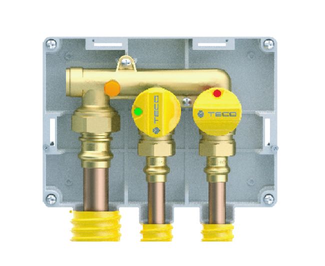 teco collettore gas multi intercettazione due vie teco due derivazioni complete di valvole a sfera din en 331 tenuta conica 1 modello 34 codice k202cc10100