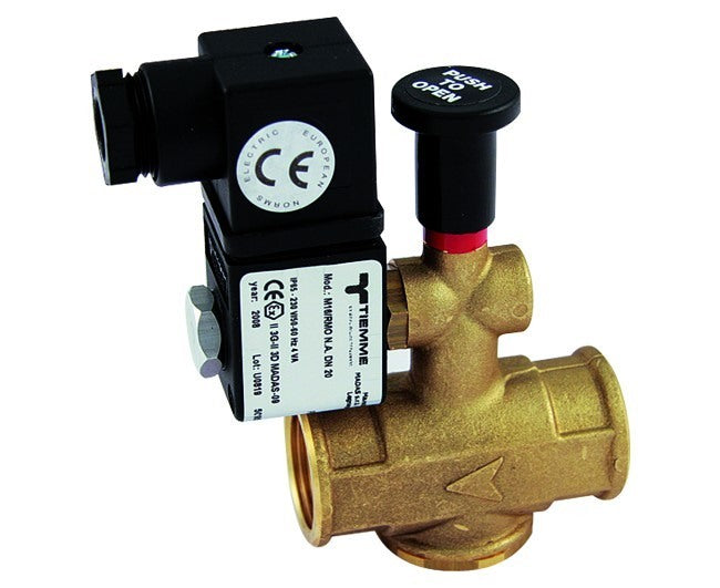 tiemme raccorderia elettrovalvola per gas normalmente aperta per gas tiemme modello 34 220 v codice ev20na220 ean 8027830408075
