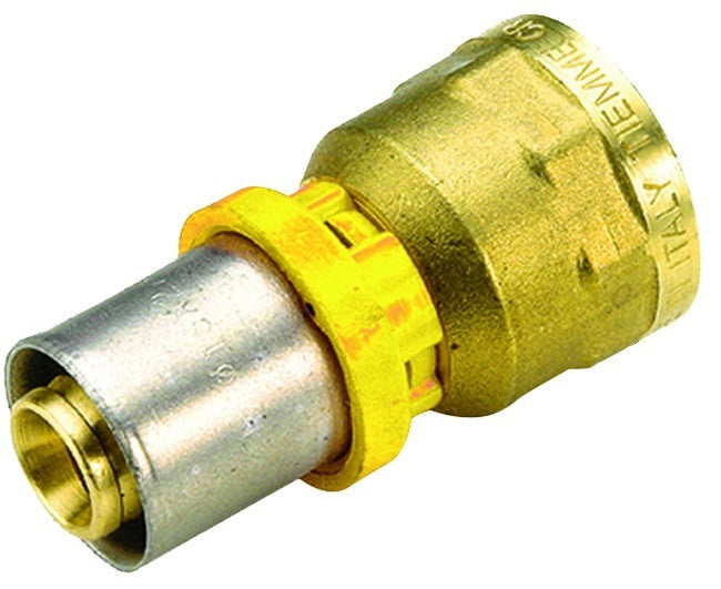 tiemme raccorderia raccordo diritto tiemme a pressare per gas aggancio femmina per tubi multistrato diametri 1 x 32 mm ean 8027830252906