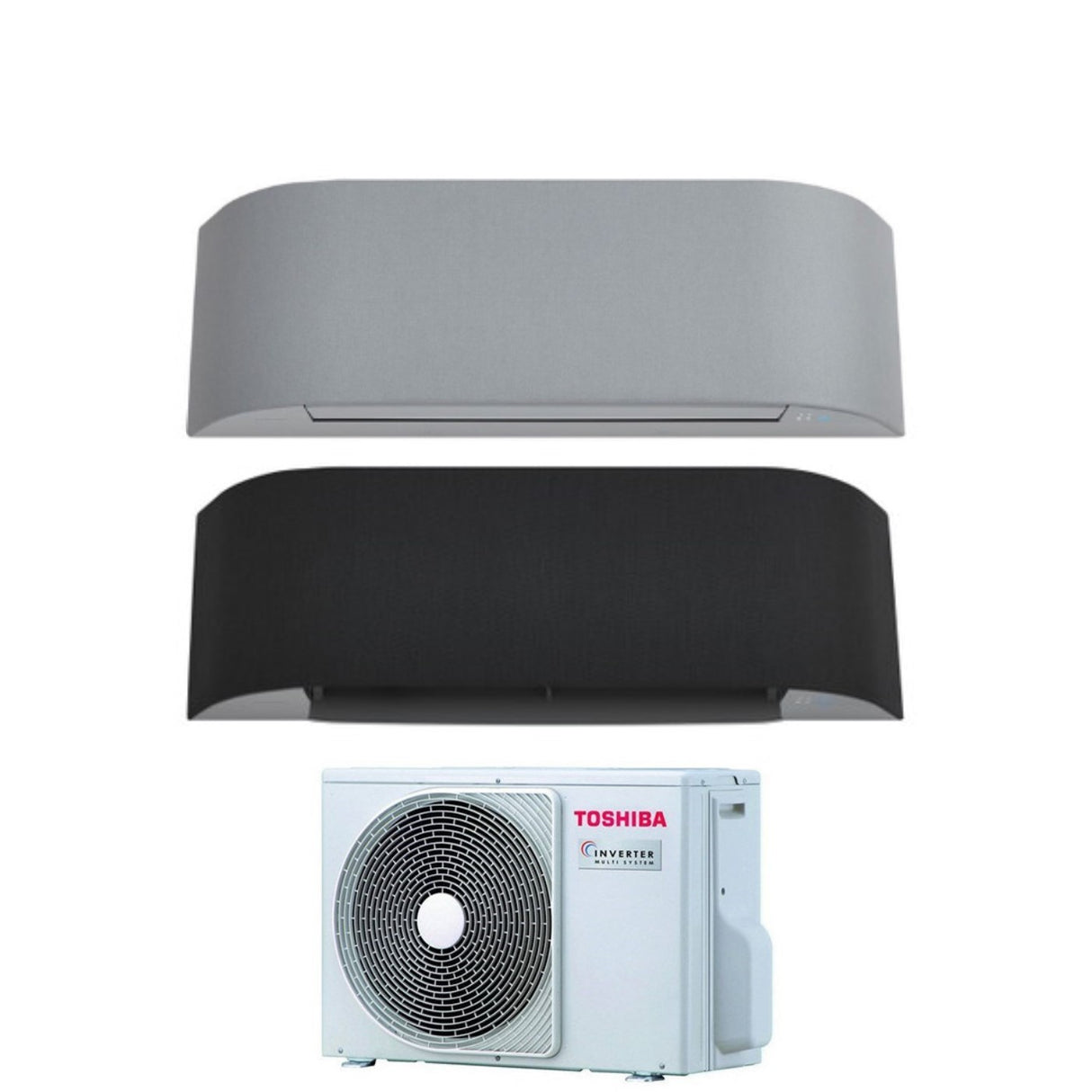 toshiba climatizzatore condizionatore toshiba dual split inverter serie haori 1313 1212 con ras 2m18u2avg e r 32 wi fi integrato 1300013000 1200012000 colore grigio chiaro e grigio scuro
