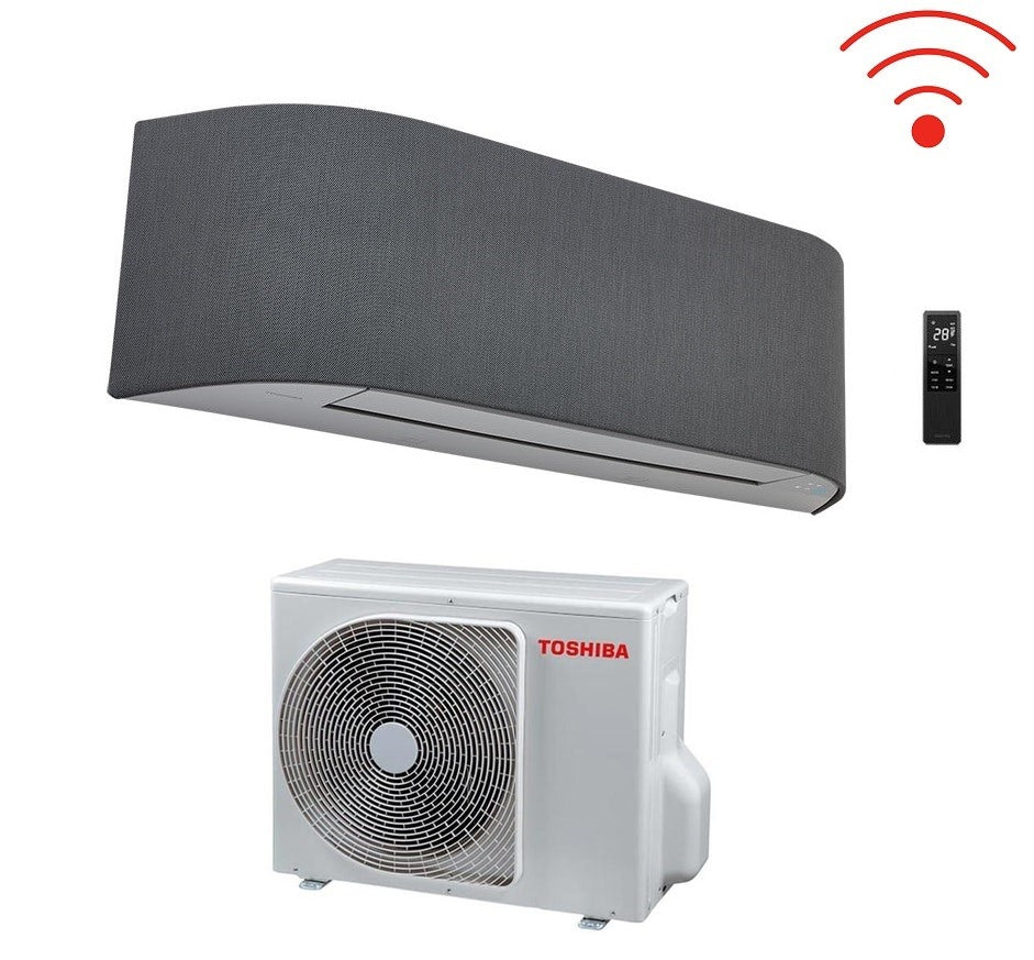 toshiba climatizzatore condizionatore toshiba inverter serie haori 13000 btu r 32 ras b13n4kvrg e wi fi integrato a grigio chiarogrigio scuro novita grigio scuro grigio scuro ean 8059657009531