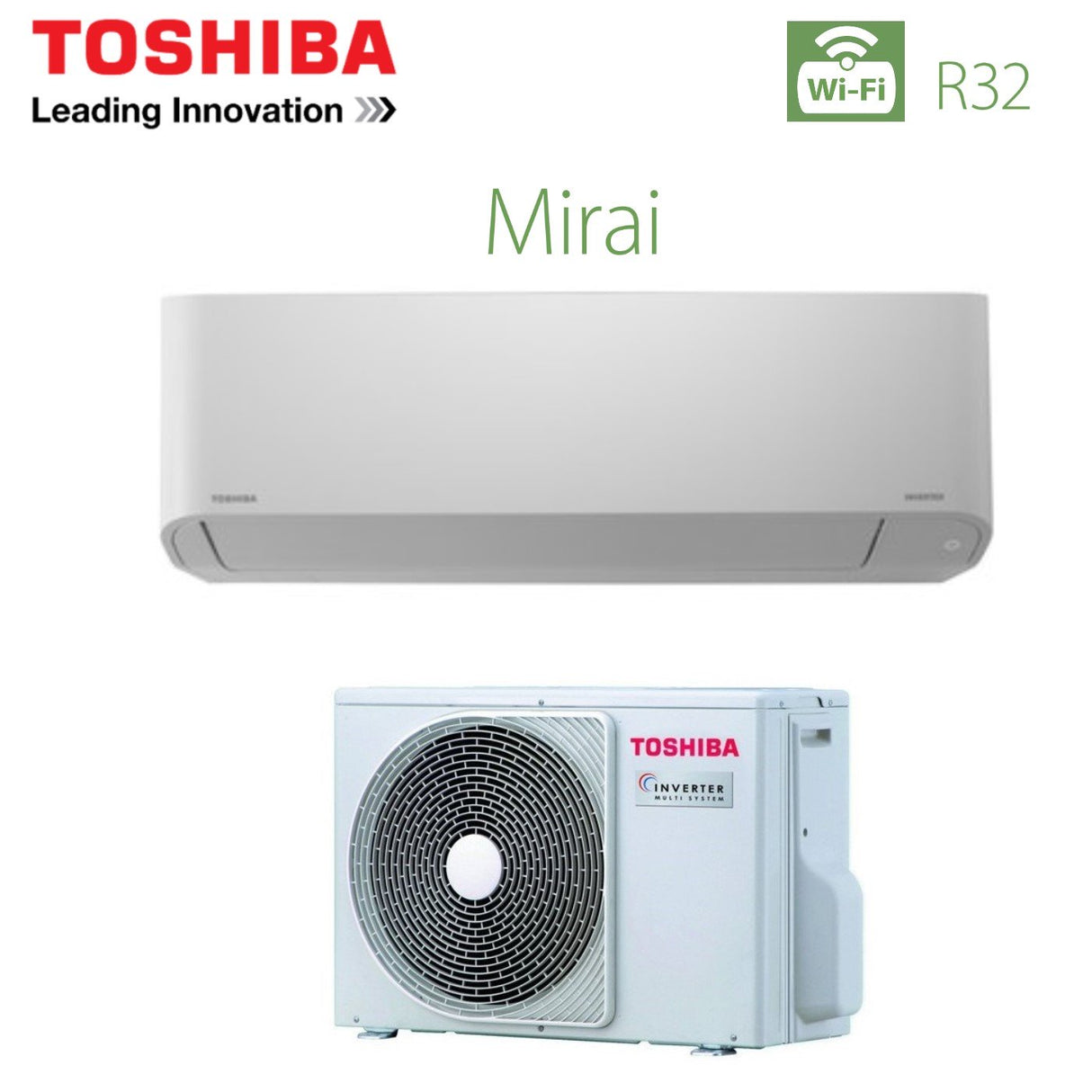 toshiba climatizzatore condizionatore toshiba inverter serie mirai 13000 btu ras 13bkvg e r32 wi fi optional