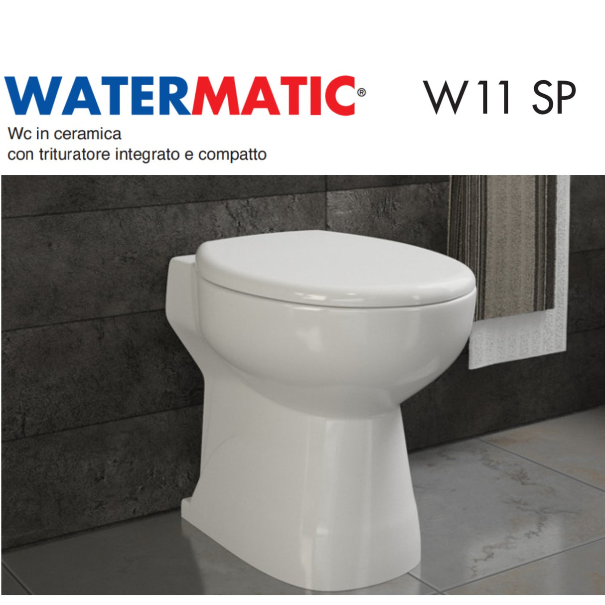 watermatic wc in ceramica con trituratore integrato e compatto marca watermatic modello cod w11 sp