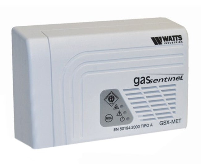 watts rilevatore fuga gas esterno watts con allarme acustico e luminoso 230 v max 3w portata contatti rele 5a 250 v gpl 220 v cod gs1 gpl ean 8019001056246