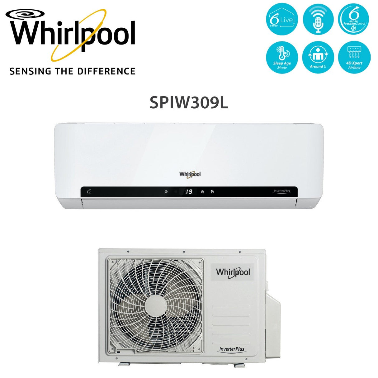 whirlpool climatizzatore condizionatore whirpool inverter 9000 btu spiw 309l r 32 classe aa ean 8003437224546