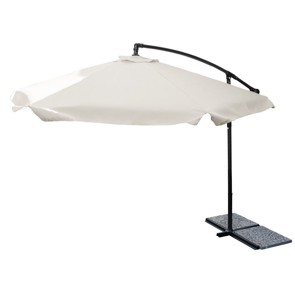 your self ombrellone a braccio laterale tondo da giardino decentrato in acciaio d 3 mt beige con flap ean 8026758047656