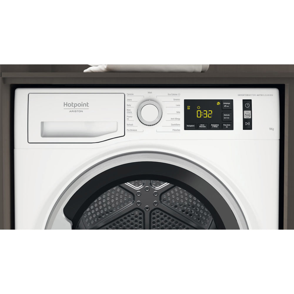 hotpoint asciugatrice a pompa di calore hotpoint active nt m11 9x3sky it 9 kg classe a a849xl597xp655 anti allergy motore inverter protezione anti piega ean 8050147634653