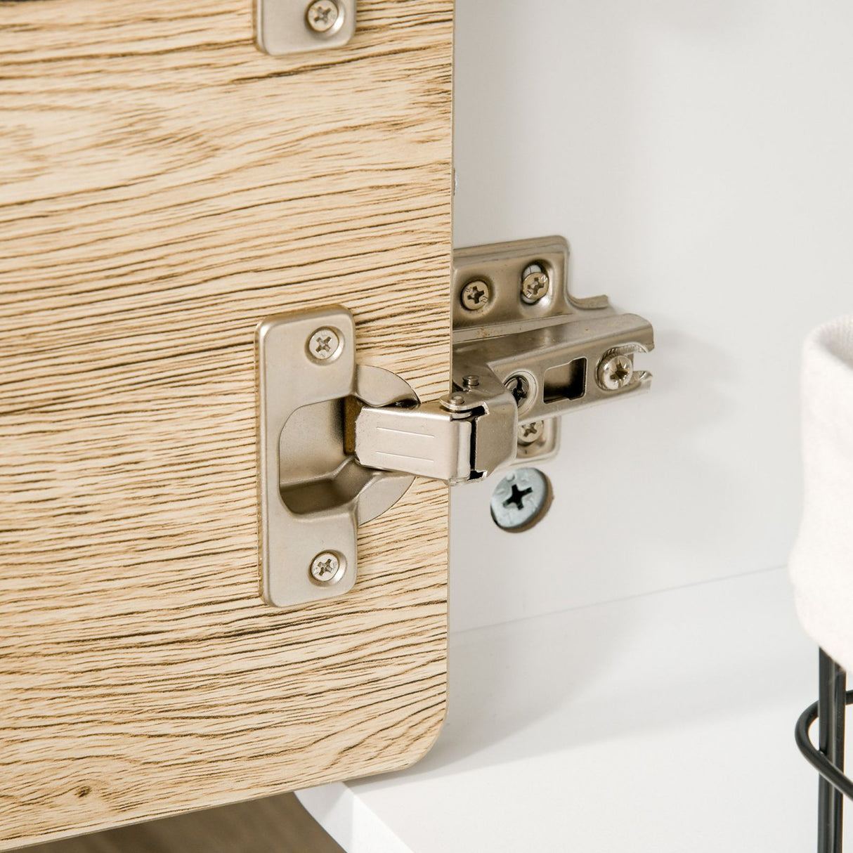 easycomfort easycomfort mobile porta tv con ante e cassetto per tv fino a 60 in mdf bianco e legno 160x40x45cm