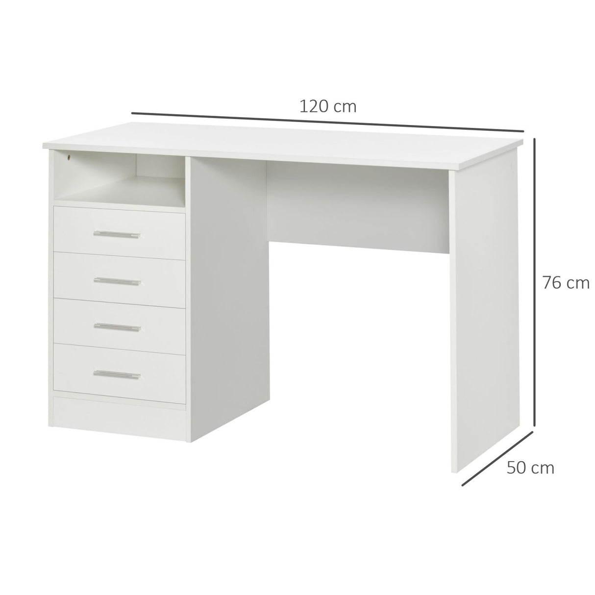 easycomfort easycomfort scrivania salvaspazio moderna per ufficio struttura in legno bianco