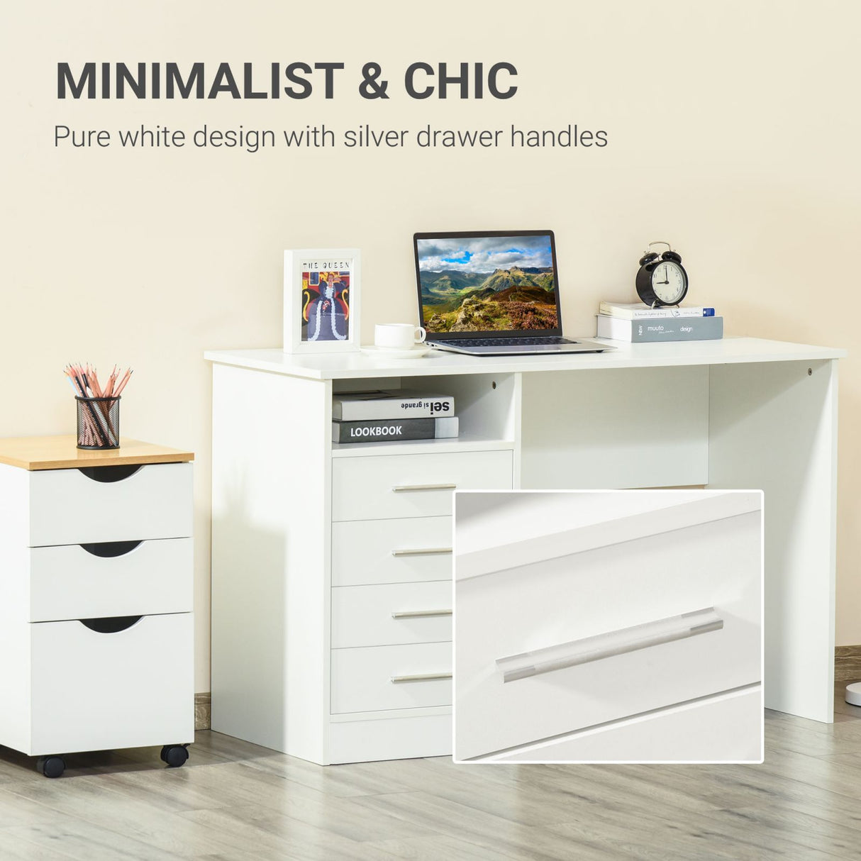 easycomfort easycomfort scrivania salvaspazio moderna per ufficio struttura in legno bianco