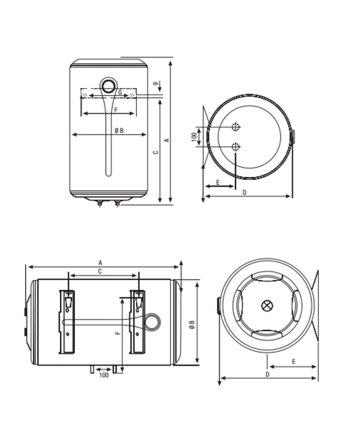 atlantic scaldabagni scaldabagno scaldacqua elettrico atlantic modello ego 100 litri verticale ean 3410538612113