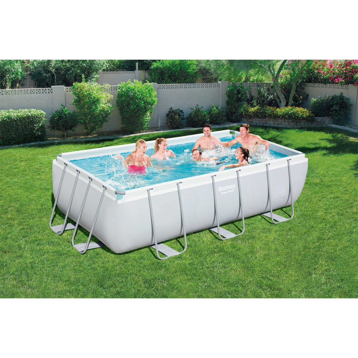 bestway piscina fuori terra bestway 56441 power steel 404x201x100h scaletta rampa esternapompa filtrante 6 478 litri