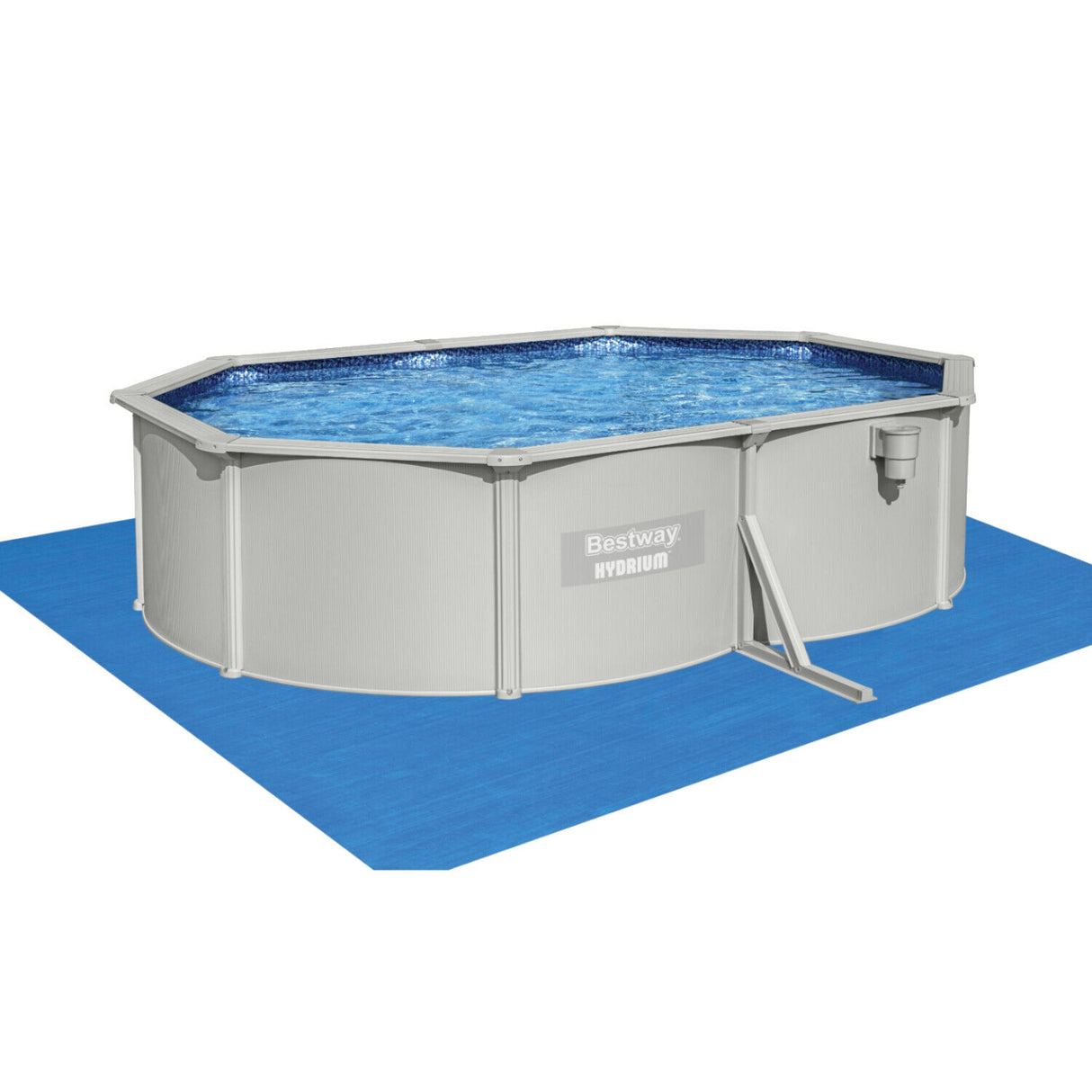 bestway piscina fuori terra bestway 56586 hydrium 500x360x120h tela basetop di coperturascaletta rampa esternapompa filtrante 16 296 litri