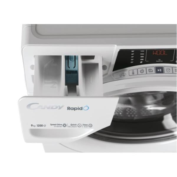 candy lavatrice a carica frontale candy rapido ro1294dwmt1 s 9 kg classe a a85xl60xp53 1200 giri wi fi ble funzione vapore motore inverter ean 8059019045030