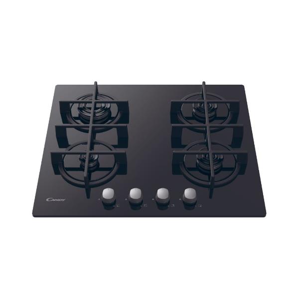 candy piano cottura a gas candy cvg6b 4 4 fuochi l595xp51 vetro temperato nero ean 8016361996922